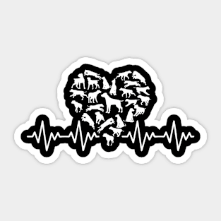 Labrador Retriever Hearbeat Gift For Labrador Retriever Lovers Sticker